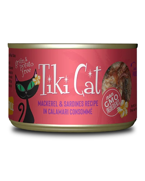 Tiki Cat Makaha Grill Mackerel & Sardines Recipe in Calamari Consomme 6oz