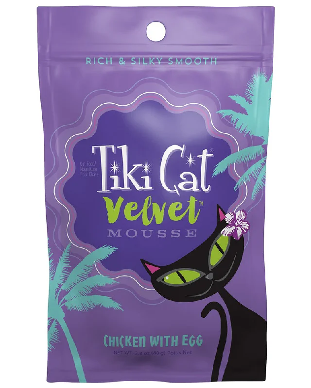 Tiki Cat Velvet Mousse Chicken with Egg Wet Cat Food Pouch 2.8oz