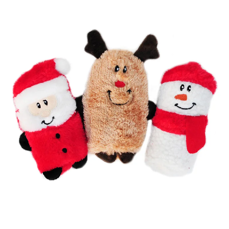 Zippy Paws Christmas Squeakie Buddies Santa Reindeer Snowman Soft Dog Toy 3 Pack<3 <3 <3