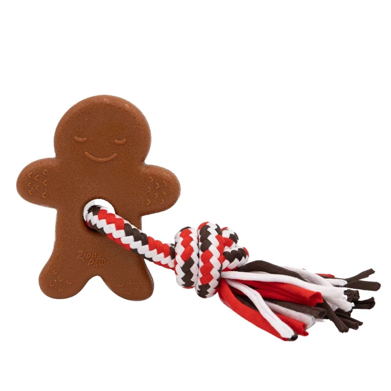 Zippy Paws Christmas ZippyTuff Teether Gingerbread Man Puppy Dog Toy<3 <3 <3